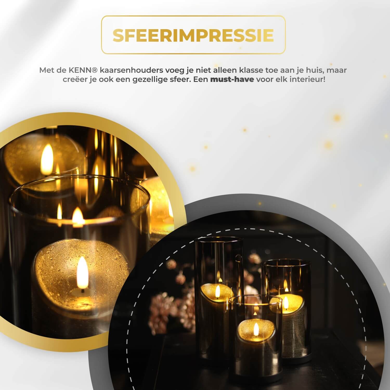 KENN® Lichtermeer – set van 3 industriële glazen kaarsenhouders met zwarte metalen basis en smoke grijs glas. Tijdloos, elegant design geschikt voor waxinelichtjes en stompkaarsen. Gemaakt van stevig glas voor langdurig gebruik. Perfect als luxe woondecoratie voor interieur, woonkamer of eettafel. Beschikbaar in drie formaten: 15 cm, 20 cm en 25 cm hoog.