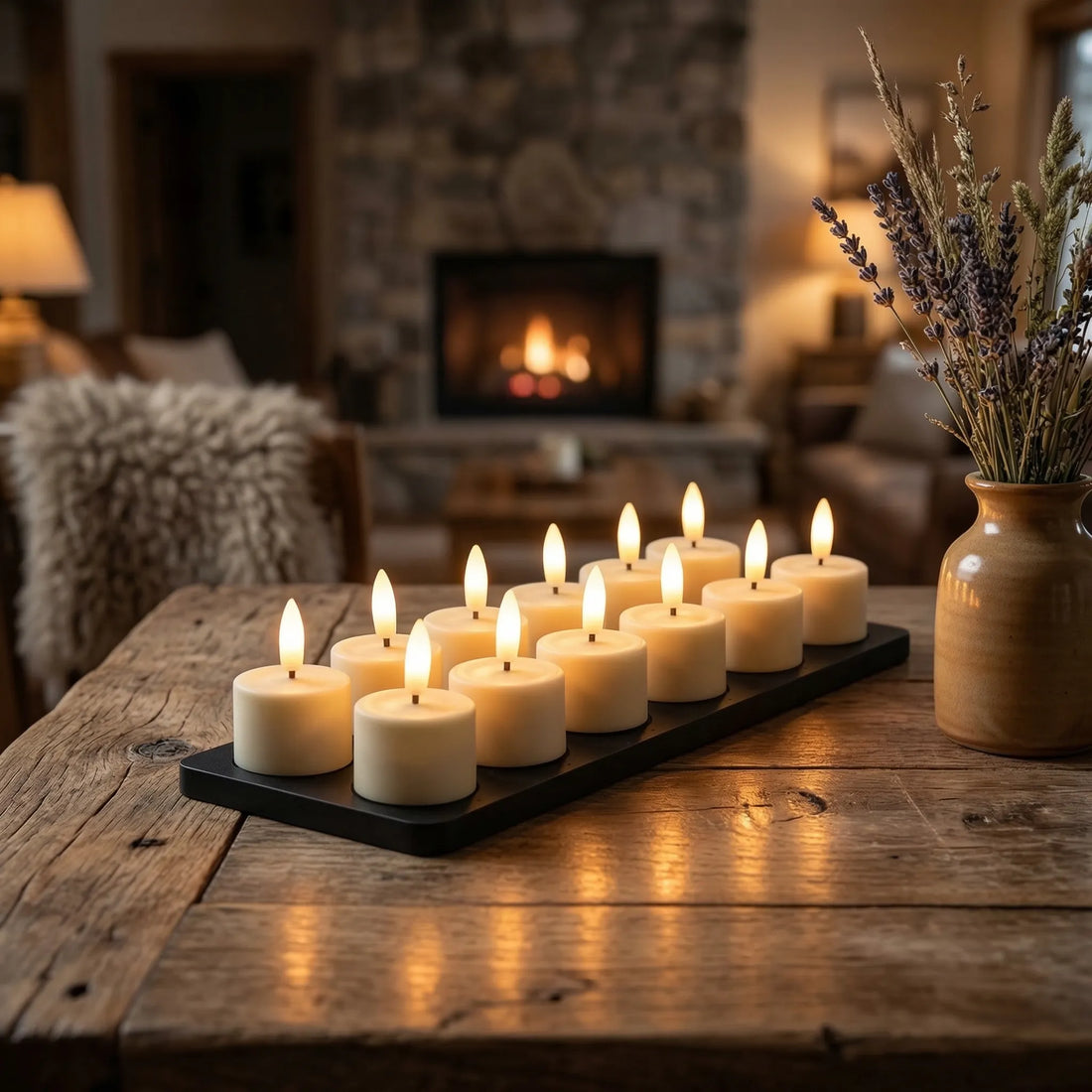 KENN® Oplaadbare waxinelichtjes met laadstation en realistische LED vlam