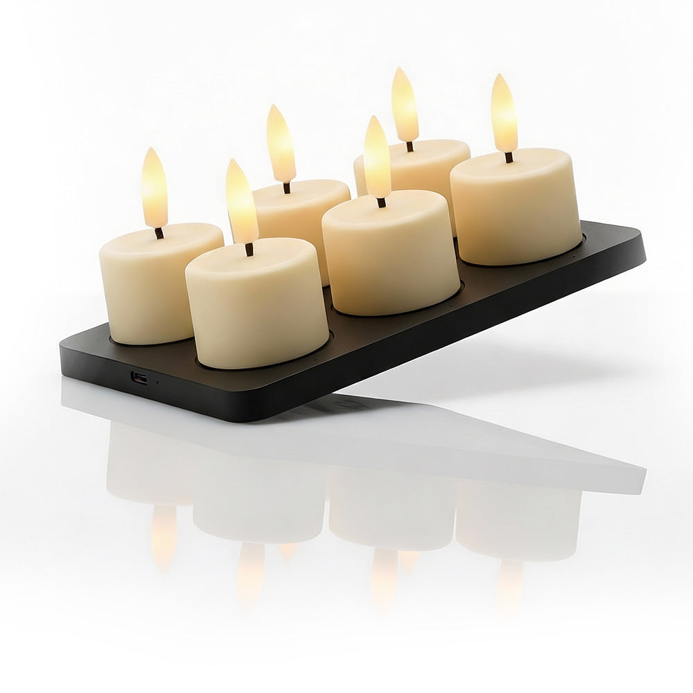 KENN oplaadbare waxinelichtjes met laadstation