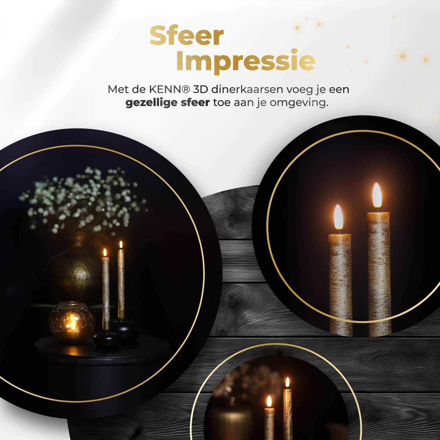 2-delige set gouden LED dinerkaarsen op batterijen van KENN® met afstandsbediening. Deze stijlvolle nep kaarsen – ook bekend als LED kaarsen of battery-powered taper candles – zijn gemaakt van echt wax en geven een flikkerend warm wit licht dat lijkt op een echte vlam. De chique goudkleur zorgt voor een feestelijke, luxe uitstraling aan elke tafelsetting, ideaal voor diners, bruiloften, feestdagen of sfeervolle interieurdecoratie. Werkt op batterijen (meegeleverd) en is eenvoudig te bedienen met de afstands