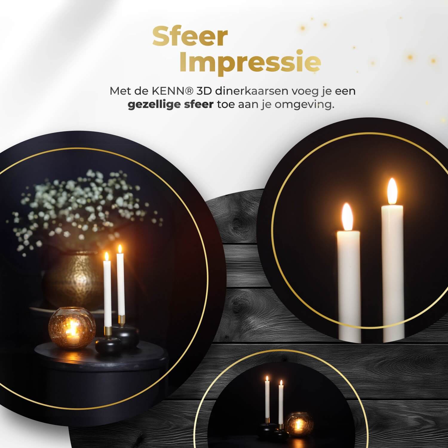2-delige set witte LED dinerkaarsen op batterijen van KENN® met afstandsbediening. Deze stijlvolle nep kaarsen – ook bekend als LED kaarsen of battery-powered taper candles – zijn gemaakt van echt wax en geven een flikkerend warm wit licht dat lijkt op een echte vlam. De neutrale witte kleur past perfect in elk interieur en is ideaal voor sfeervolle tafeldecoratie, diners, bruiloften of dagelijks gebruik. Werkt op batterijen (meegeleverd) en is eenvoudig te bedienen met de afstandsbediening.