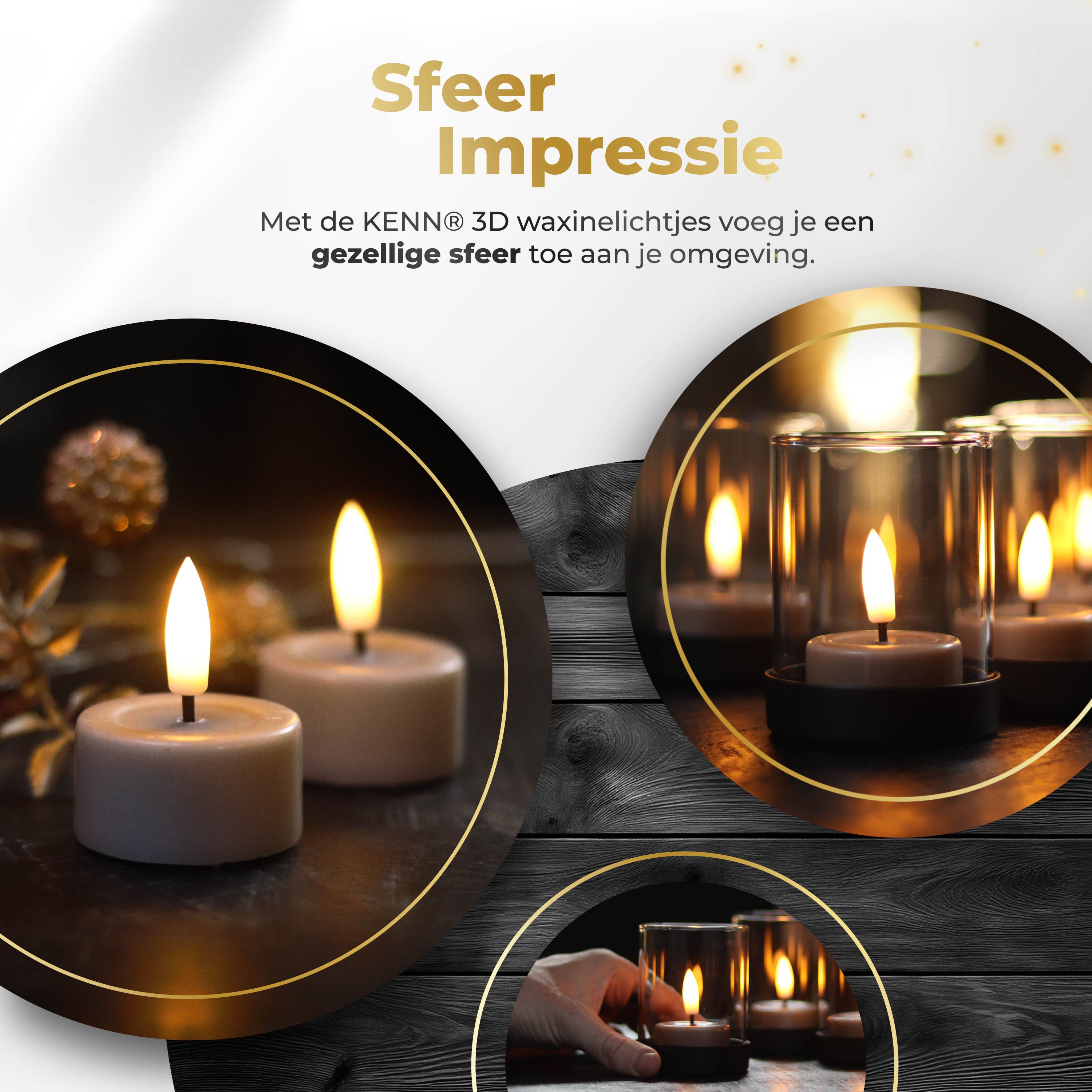 KENN® 3D LED Waxinelichtje - Taupe - Los Waxinelichtje (Uitbreiding)