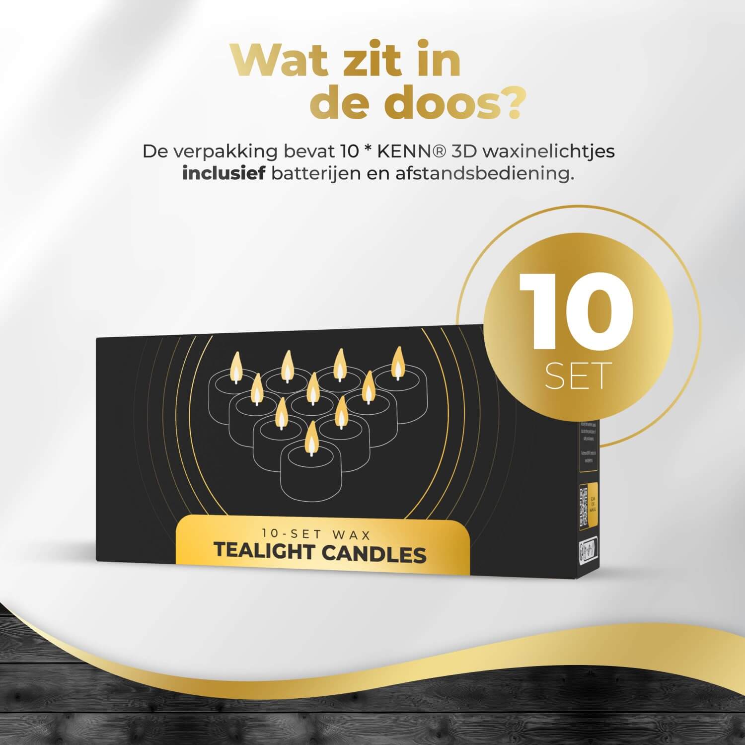 10-delige set ivoorkleurige LED waxinelichtjes op batterijen van KENN® met afstandsbediening. Deze luxe nep kaarsen – ook wel LED theelichten of battery-powered tealights genoemd – hebben een natuurgetrouwe ivoorkleur en een flikkerend warm wit vlameffect. Perfect voor sfeervolle tafeldecoratie, bruiloften, horeca, restaurants en veilig thuisgebruik zonder vuur of rook. De kaarsjes werken op CR2450 batterijen (inbegrepen) en kunnen op afstand worden bediend.