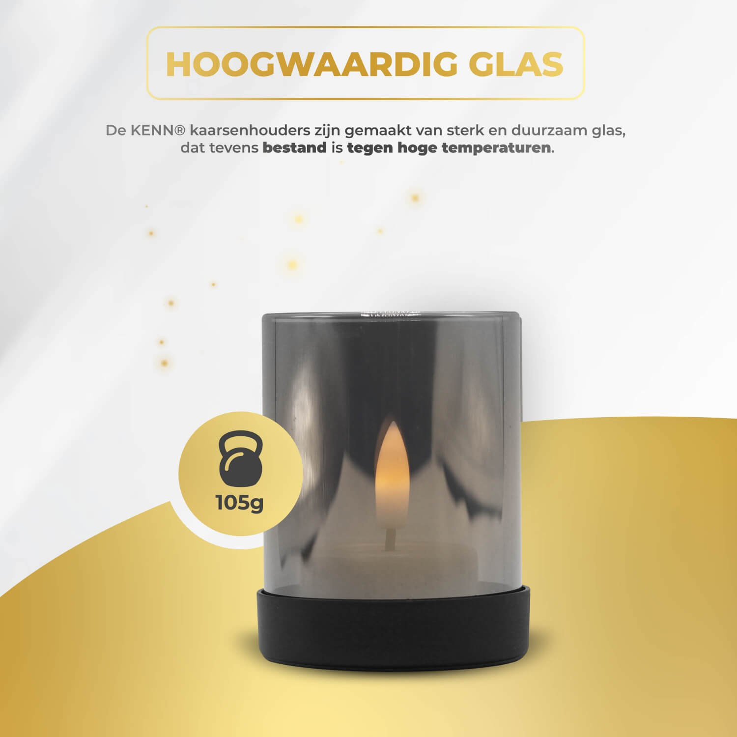 Set van 4 kleine KENN® industriële kaarsenhouders van metaal met smoke grey glas – stijlvolle houders voor waxinelichtjes en stompkaarsen. Modern en robuust ontwerp, ideaal voor sfeervolle tafeldecoratie in de woonkamer, eetkamer of buitenruimte. Met grijs glas voor een warme, luxe uitstraling passend bij landelijke en industriële interieurs.