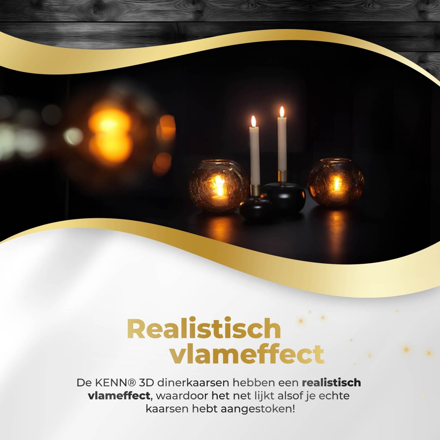 KENN® bundel met 4 taupekleurige LED dinerkaarsen van echt wax, bestaande uit 2 grote en 2 kleine kaarsen. Deze stijlvolle nep kaarsen met flikkerend vlameffect werken op batterijen en worden geleverd met afstandsbediening. De natuurlijke taupekleur en het gevarieerde formaat maken deze set ideaal voor tafeldecoratie, sfeervolle diners, bruiloften of rustgevende interieurverlichting.