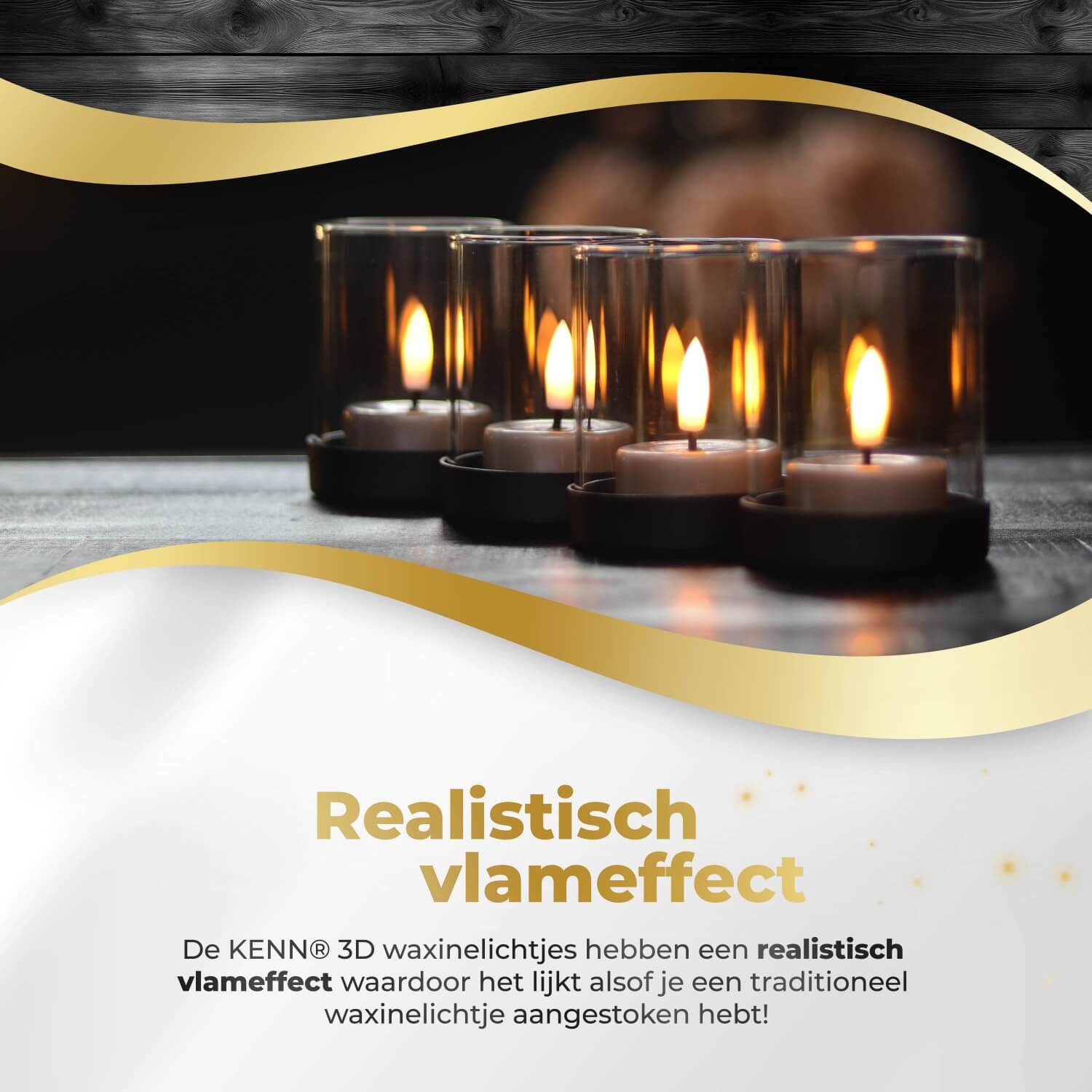 4-delige set taupekleurige LED waxinelichtjes op batterijen van KENN®, inclusief afstandsbediening. Deze stijlvolle LED kaarsen – ook wel nep kaarsen, LED theelichten of battery-powered tealights genoemd – zorgen voor een flikkerend warm wit licht en een gezellige, veilige sfeer zonder open vuur. Dankzij de moderne taupekleur passen ze perfect in elk interieur. Ideaal voor sfeervolle tafeldecoratie, horeca, bruiloften en dagelijks gebruik. CR2450 batterijen inbegrepen.