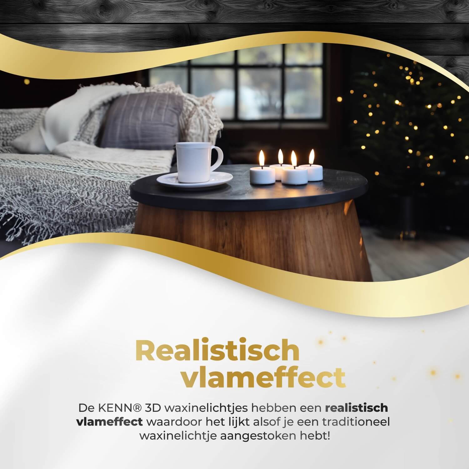 4-delige set witte LED waxinelichtjes op batterijen van KENN® met afstandsbediening. Deze stijlvolle LED kaarsen – ook bekend als nep kaarsen, LED theelichten of battery-powered tealights – zorgen voor sfeervol flikkerend warm wit licht. Perfect voor veilige kaarsverlichting zonder open vuur, ideaal voor tafeldecoratie, horeca, bruiloften en dagelijks gebruik. De neutrale witte kleur past in elk interieur. Inclusief CR2450 batterijen en afstandsbediening.