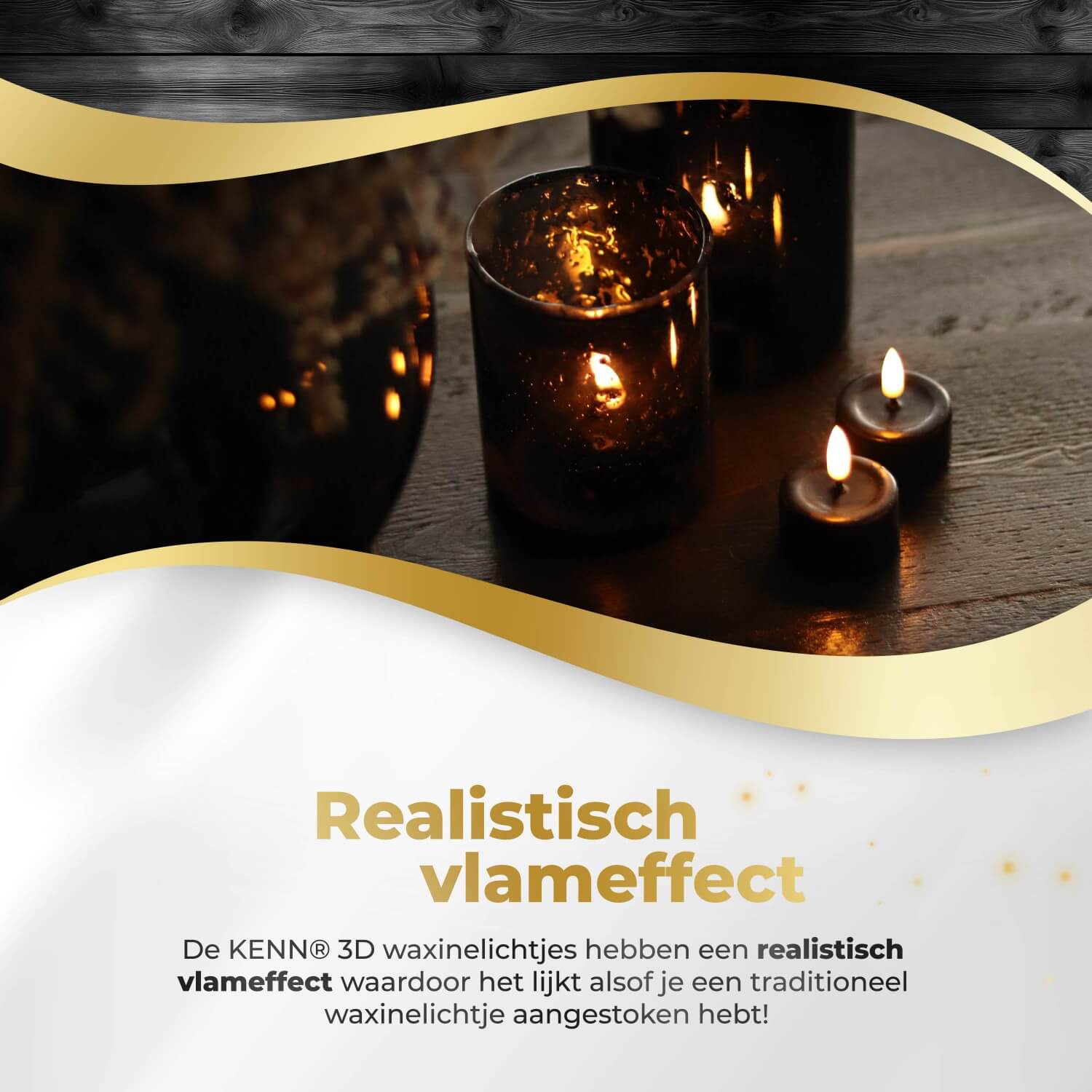 4-delige set zwarte LED waxinelichtjes op batterijen van KENN® met afstandsbediening. Deze moderne LED kaarsen – ook wel nep kaarsen, LED theelichten of battery-powered tealights genoemd – zorgen voor een flikkerend warm wit licht zonder vuur of rook. De unieke zwarte afwerking geeft een eigentijdse, luxe uitstraling. Ideaal voor sfeervolle tafeldecoratie, restaurants, hotels, bruiloften of veilig gebruik in huis. Werkt op CR2450 knoopcelbatterijen (meegeleverd).