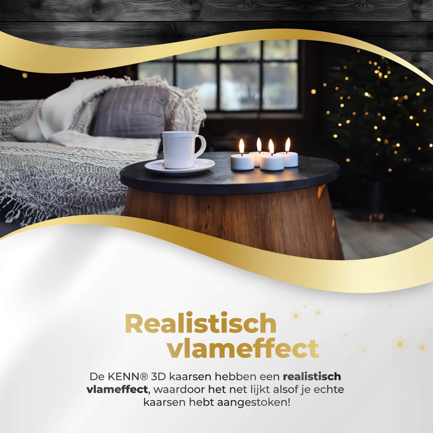 KENN® complete kaarsenbundel met 14 witte 3D LED kaarsen van echt wax, bestaande uit 4 waxinelichtjes, 4 dinerkaarsen en 6 stompkaarsen. Elke kaars heeft een realistisch flikkerend vlameffect en werkt op afstandsbediening. Met dimbare lichtstanden en instelbare timer bieden deze nep kaarsen veilige, sfeervolle verlichting voor elk interieur, feest of horecagelegenheid.