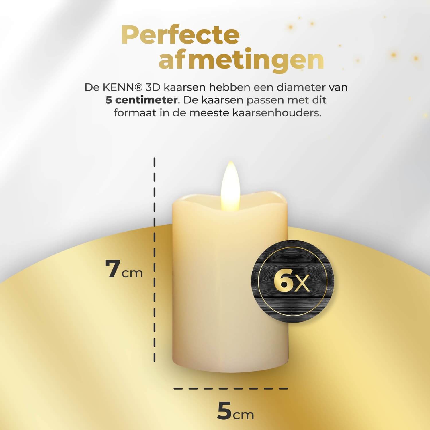 Konstsmide LED stompkaars wit/warmwit - 16x10 cm - 1 L - binnen - op Konstsmide LED stompkaars wit/warmwit - 16x10 cm - 1 L - binnen - op