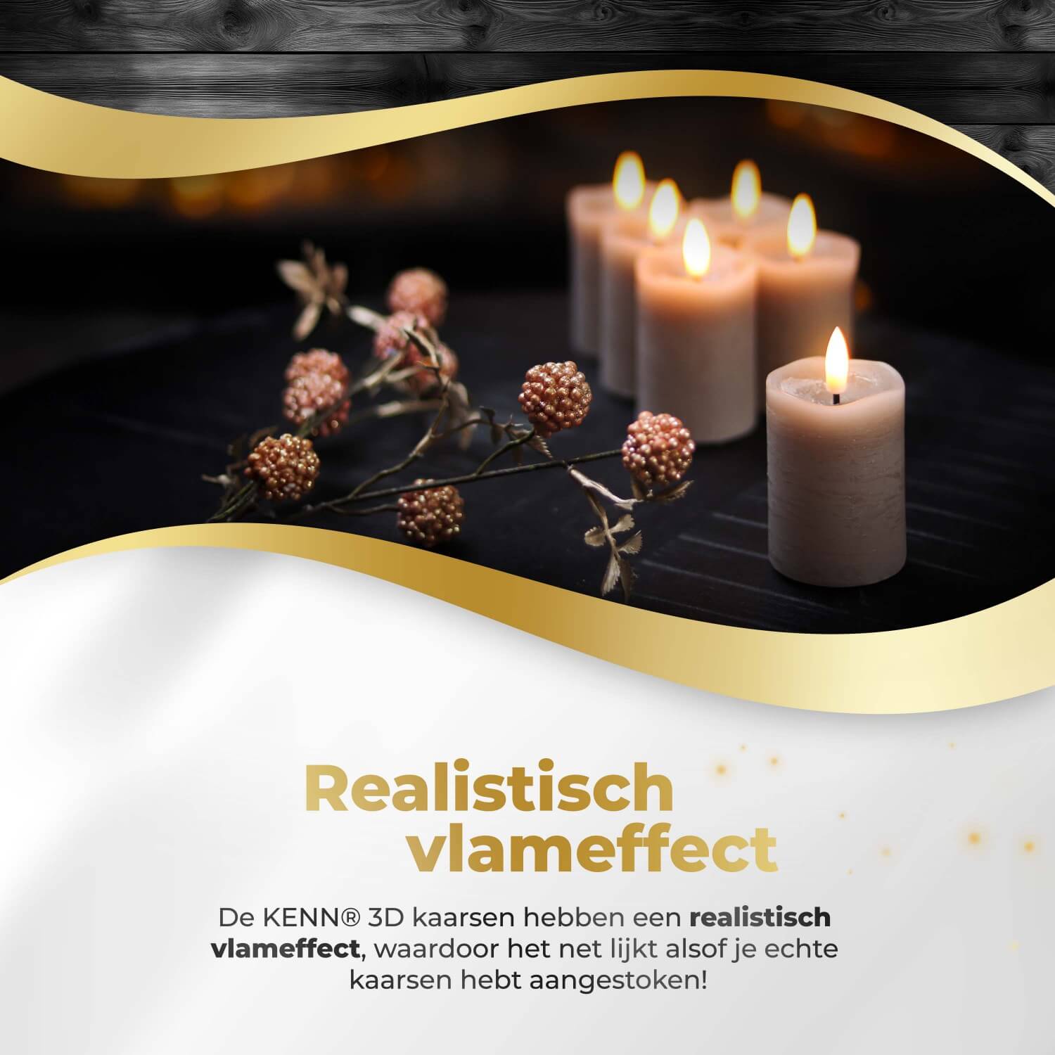 KENN® complete kaarsenbundel met 14 taupekleurige 3D LED kaarsen van echt wax, bestaande uit 4 waxinelichtjes, 4 dinerkaarsen en 6 stompkaarsen. De kaarsen zijn voorzien van een realistisch flikkerend vlameffect en worden geleverd met meerdere afstandsbedieningen. Dankzij de dimbare helderheid en instelbare timer zijn deze nep kaarsen perfect voor veilige sfeerverlichting in huis, horeca of tijdens feesten.