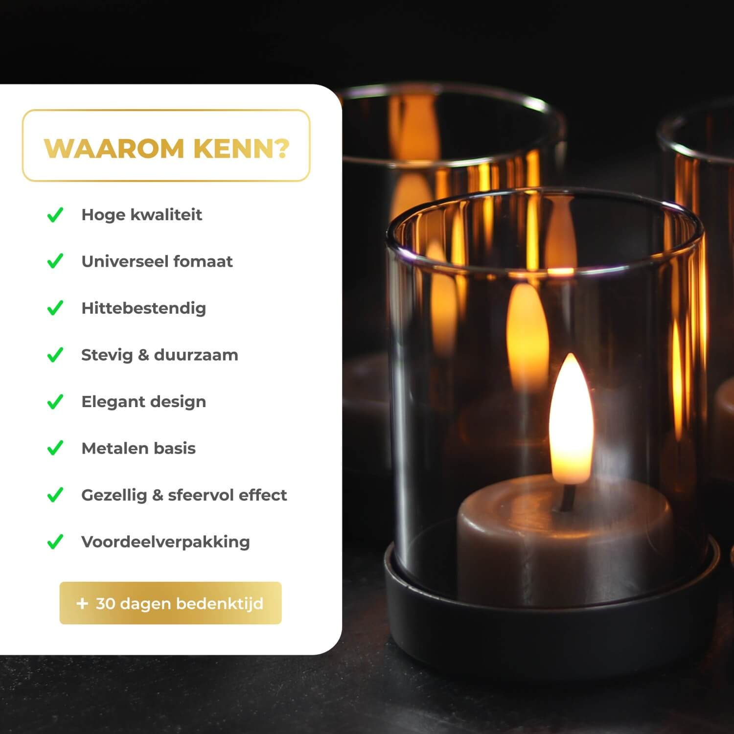 Set van 4 kleine KENN® industriële kaarsenhouders van metaal met smoke grey glas – stijlvolle houders voor waxinelichtjes en stompkaarsen. Modern en robuust ontwerp, ideaal voor sfeervolle tafeldecoratie in de woonkamer, eetkamer of buitenruimte. Met grijs glas voor een warme, luxe uitstraling passend bij landelijke en industriële interieurs.