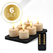 KENN® Glowpro™ Oplaadbare Waxinelichtjes set van 6 met oplaadstation en afstandsbediening