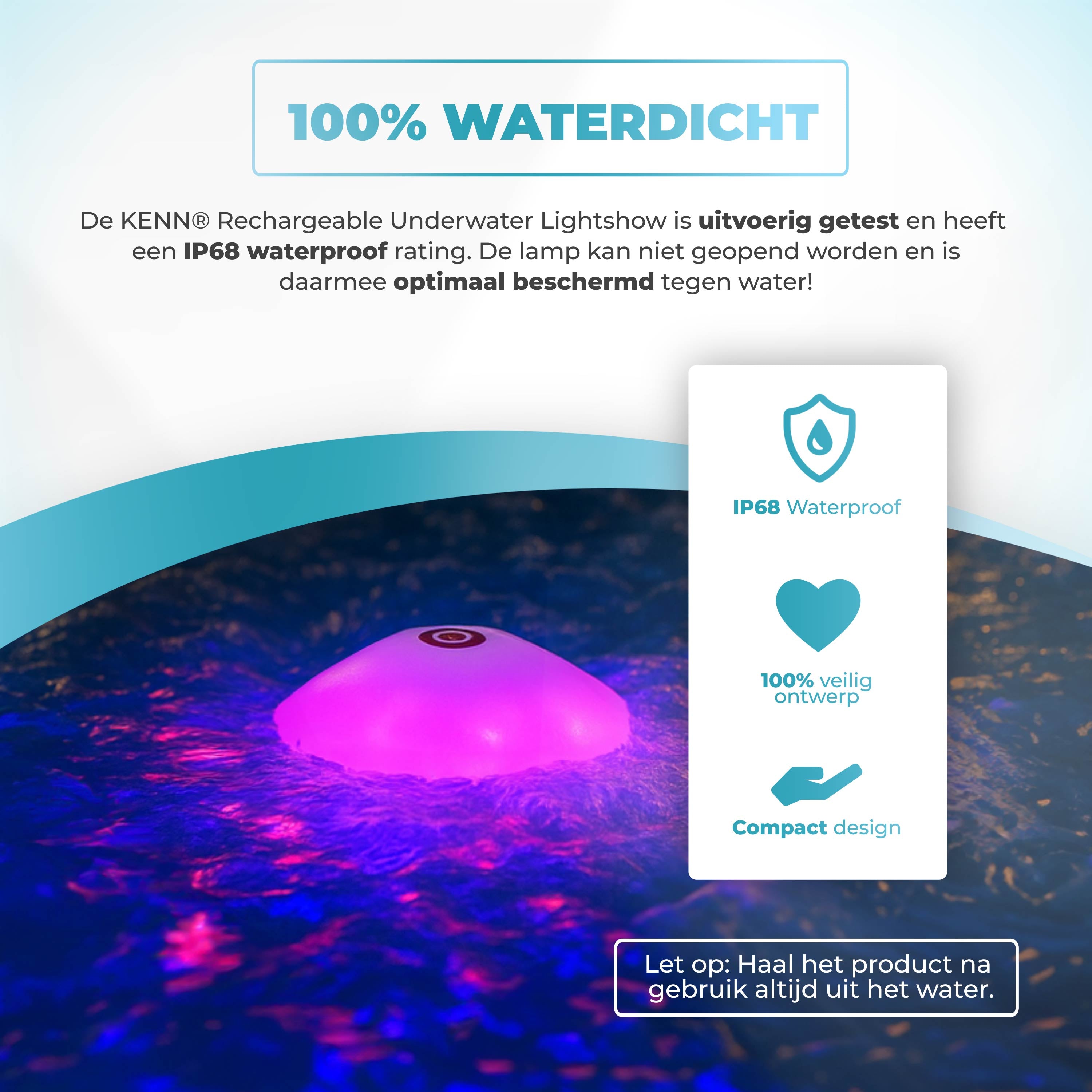 KENN® Oplaadbare Onderwater Lichtshow - 1 Set