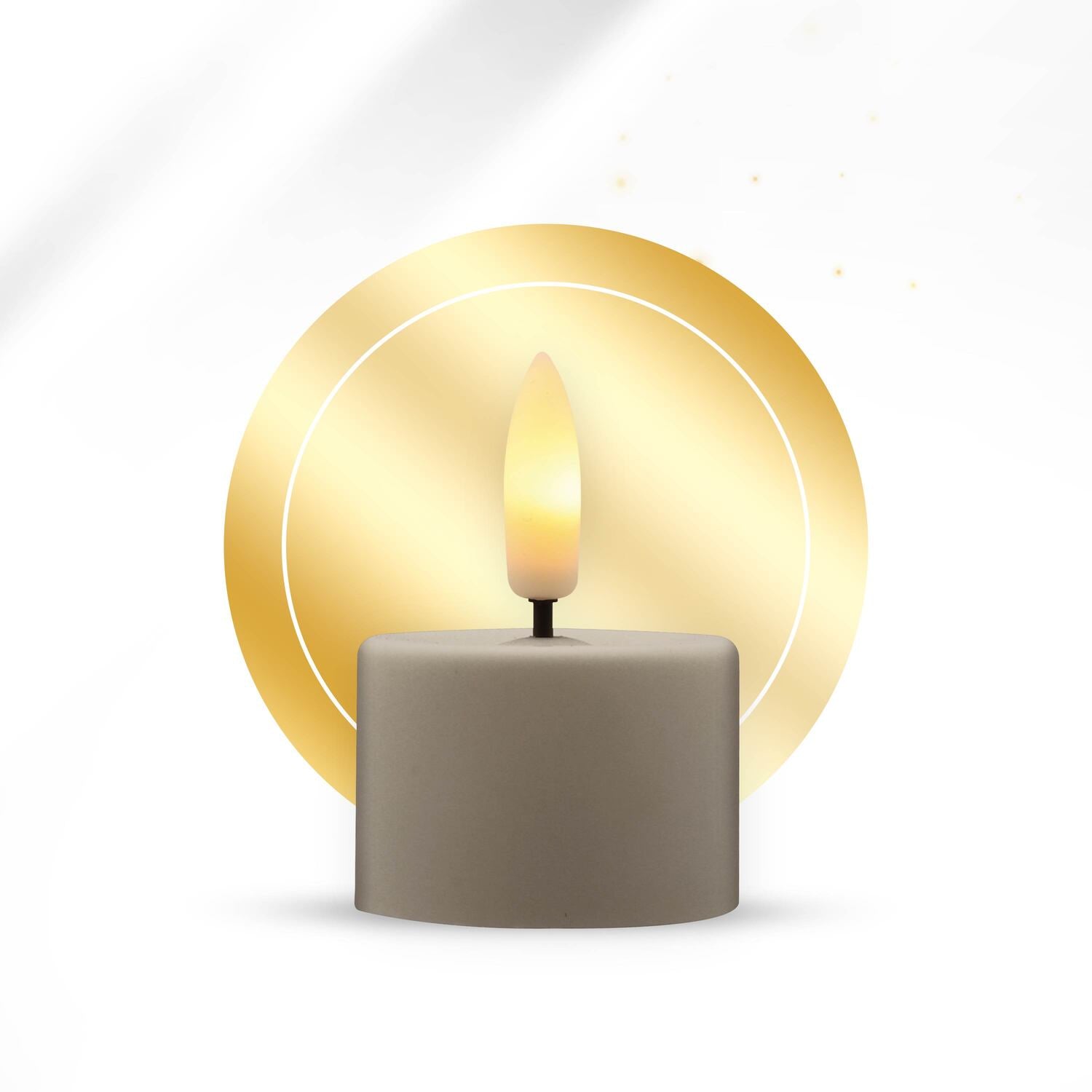 KENN® GlowPro™ Oplaadbaar Waxinelichtje – Taupe – Los Waxinelichtje