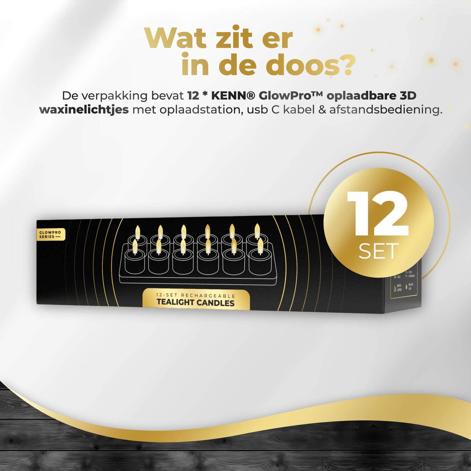 KENN® Glowpro 12 set in de verpakking
