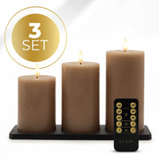 KENN® GlowPro™ Wiederaufladbare LED-Kerzen Karamell mit Fernbedienung und Ladestation