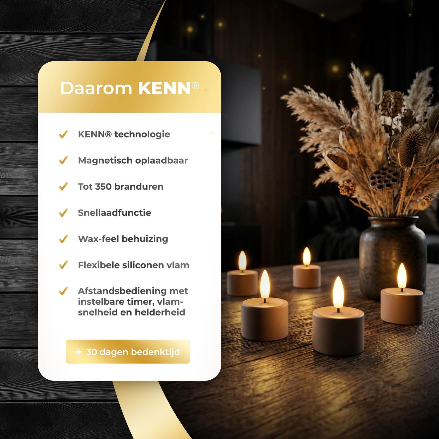 KENN® GlowPro™ Oplaadbare Waxinelichtjes - Daarom KENN®