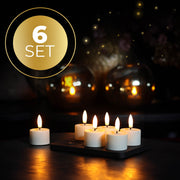 KENN® set van 6 GlowPro oplaadbare waxinelichtjes met laadstation